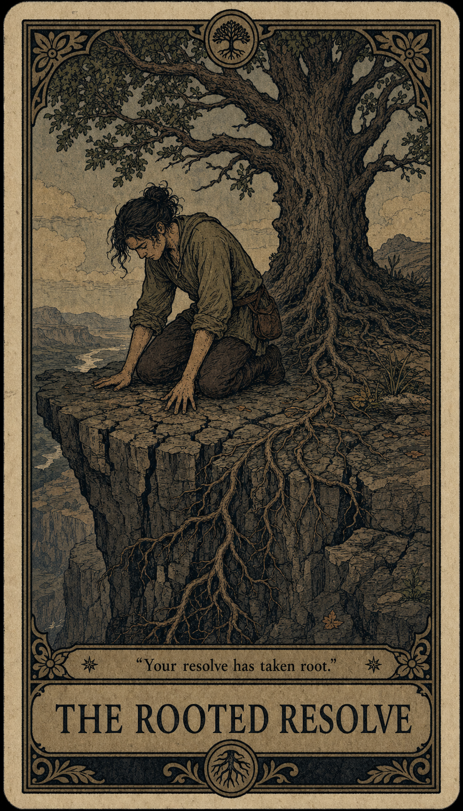 The Rooted Resolve tarot card